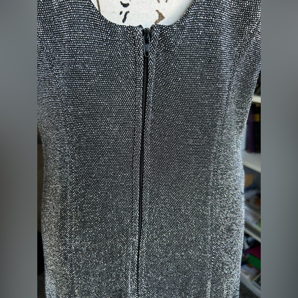 Vintage Molly Malloy Evening full length black and metallic silver dress size 12 - Picture 6 of 12
